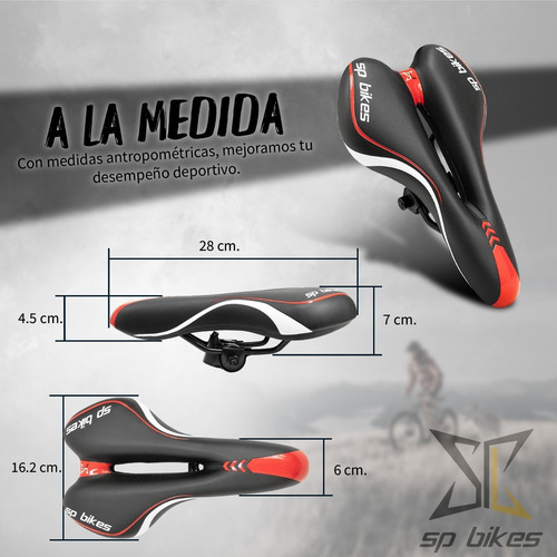 Imagen 4 de 9 de Asiento Para Bicicleta Negro Sport Antiprostatico Vzr