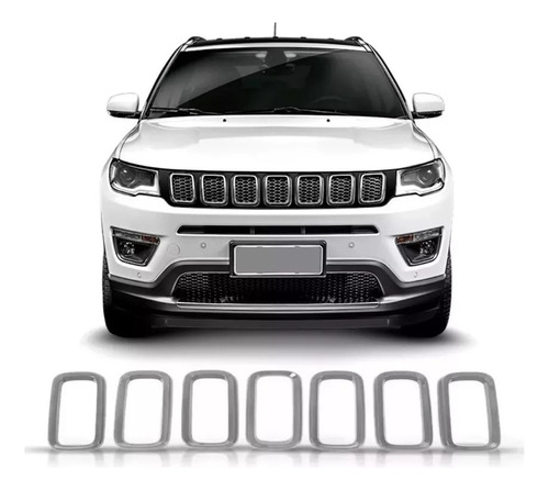 Kit De Parrilla Cromada P/ Jeep Compass 2017 2018 2019 2020