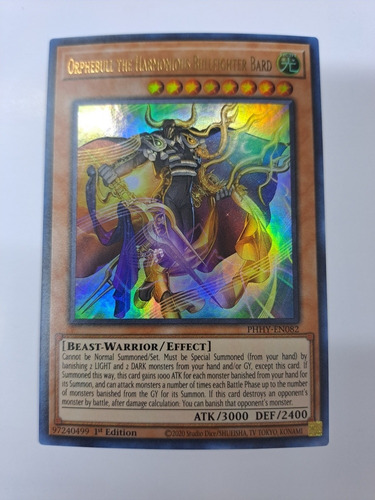 Orphebull The Harmonious Bullfighter Bard Phhy-en082 Yugioh