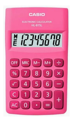Calculadora De Bolsillo Casio Rosada Hl-815l 8 Dígitos