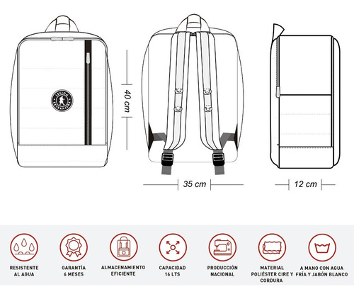 Imagen 10 de 10 de Mochila Nahuel Huapi Diamond Porta Notebook Epic