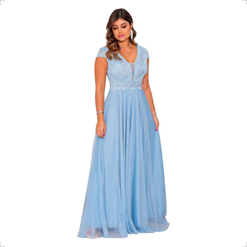 Vestidos De Festa Longo Azul Tiffany - Casamento Madrinha