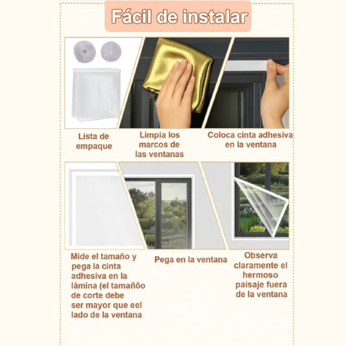 Aislante Transparente Para Ventanas Reutilizable 188x200cm