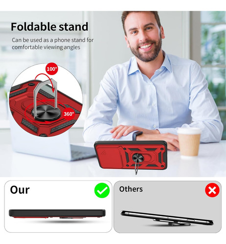 Funda Para Xiaomi 14t/14t Pro Uso Rudo Cámara Carcasa+mica Rojo Xiaomi 14t/14t Pro