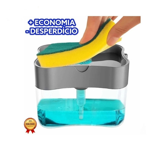 Imagem 7 de 9 de Dispenser Detergente 2x1 Suporte Porta Bucha+esponja Brinde