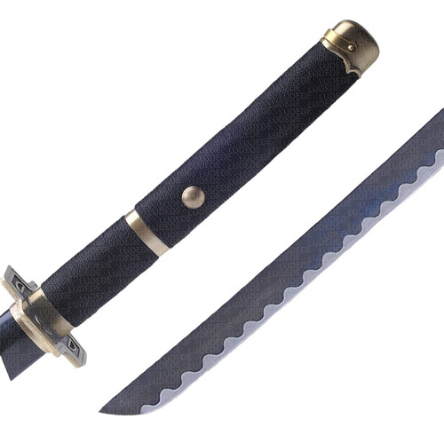 LUDEDE Roronoa Zoro Acero Katana - 104cm Yubashiri Anime One Piece Con Cinturón y Soporte - Espada Perfecta Para Cosplay, Colección