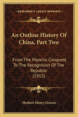 Libro An Outline History Of China, Part Two: From The Man...
