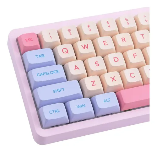 Catekro XDA PBT Tastenkappen Set – 139 Tasten, Abgerundet, Gelb, Für Mechanische Tastaturen (61% Bis 108 Tasten)