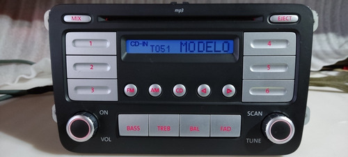 Estereo Am Fm Cd Mp3 Vw Jetta Golf Passat Incluye Codigo (Usado)