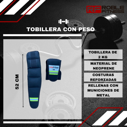 Imagen 3 de 8 de Kit Tobillera Con Peso Neoprene 1 Kg + 2 Kg Por Par