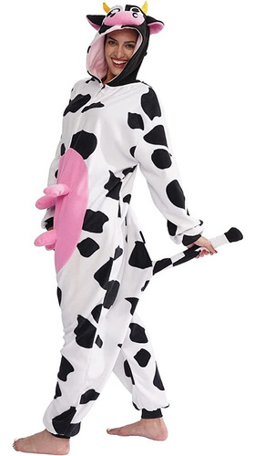 Disfraz Pijama Mameluco De Vaca Para Adultos Damas 5