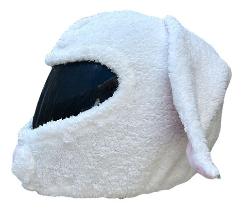 Casco Motocicleta Funda Ajustable De Conejo Blanco Mt