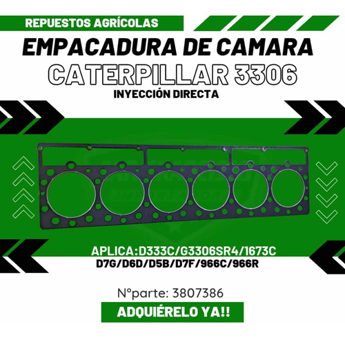 Empacadura De Camara Caterpillar 3306 Inyeccion Directa