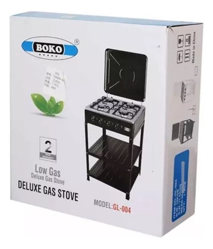 Cocina Encimera Gas 4 Quemadores Con Estantes