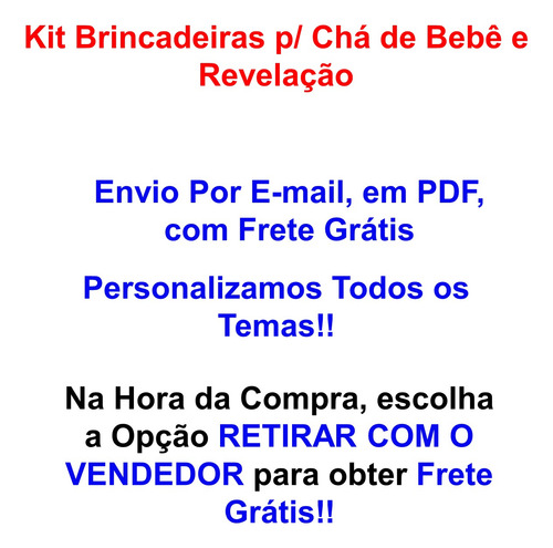 Kit Chá Revelação Fralda Bebê Baby Bingo Em Pdf Frete Grátis