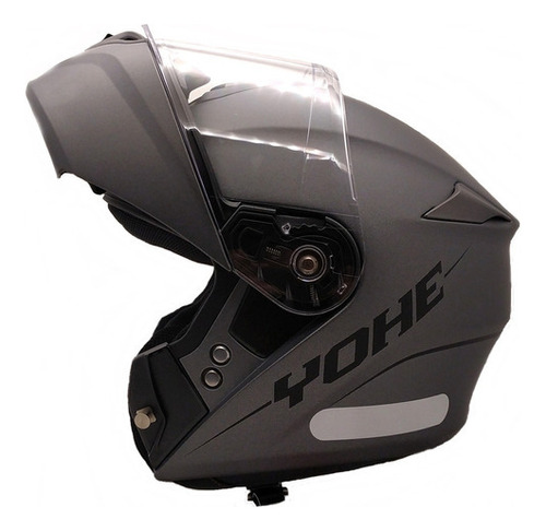 Capacete Moto Articulado Robocop Yohe New Pratik Cor Titanium Tamanho do capacete 58