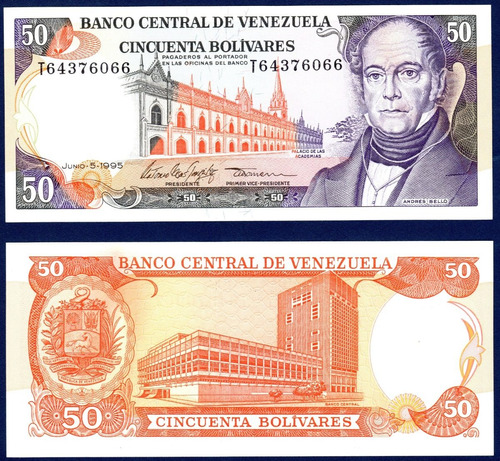 Billete 50 Bolívares T8 Junio 5 1995 Andrés Bello