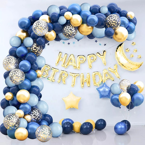 Guirnalda De Globos Azules Decoración De Arco De Cumpleaños