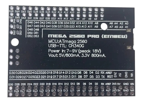 Placa Compativel Arduino Mega 2560 Pro R3 Embutida