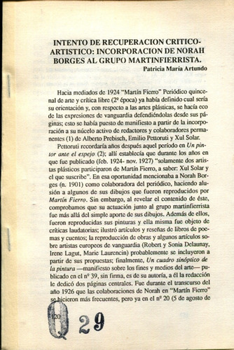 Nora Borges Y El Grupo Martín Fierro, Patricia Artundo