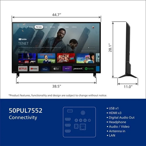 Android Tv Philips 50pul7552/f7 Pantalla 50'' 4k Smart Tv (Reacondicionado)