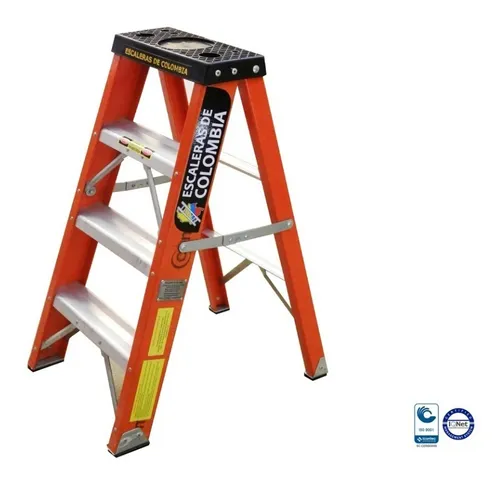 Escalera Fibra Vidrio Tijera 3 Pasos / 0.9 Mts 136 Kg