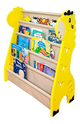 Rack Para Livros Infantil, Standbook Montessori Girafa G