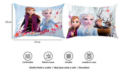 Almohada 70x50cm Frozen Esperanza Color Azul claro