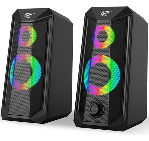 Parlantes Gamer Usb Havit Pc Notebook Led Rgb Speaker Negro