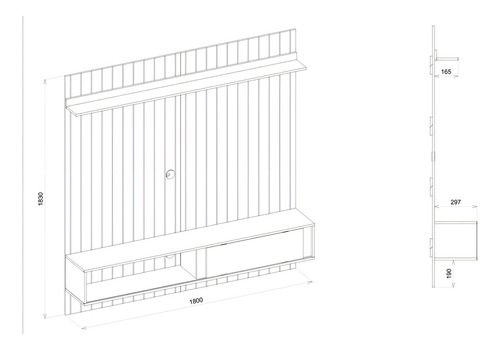 Panel de TV Boreal Espresso Furniture de hasta 70 pulgadas