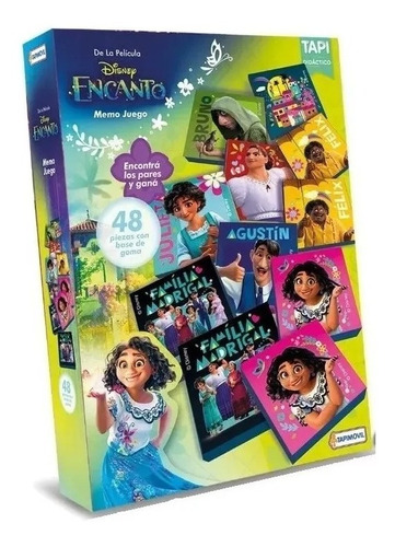   Juego De Memoria Disney Encanto 48 Fichas Base Goma Eva 