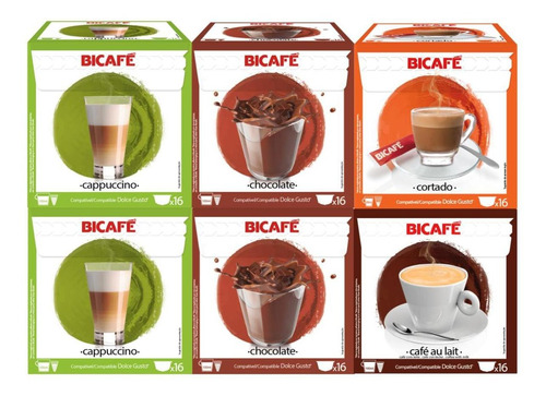 Kit 96 Cápsulas Para Dolce Gusto Cápsula Bebida Bicafé