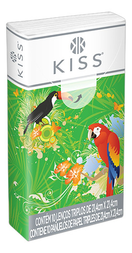 Lenço de Papel Folha Tripla Kiss New York Pacote 10 Unidades