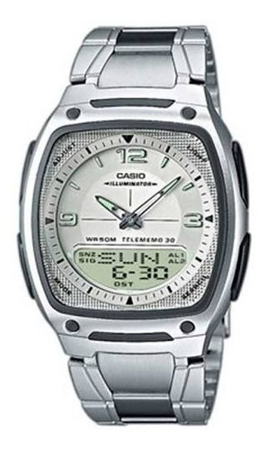 Reloj Casio Modelo Aw 81 Metálico Caratula Blanca