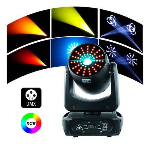 Cabeza Móvil Laser Nexus 2 2w Full Color Aro Led Rgb Dmx Dj