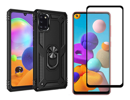 Funda Antichoque Armadura M + Vidrio P/ Samsung Galaxy A21s