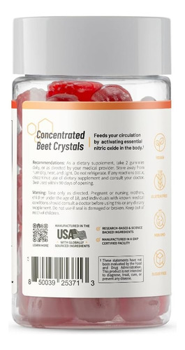 Snap Supplements Nitric Oxide Beet Gummies 60ct Sfn