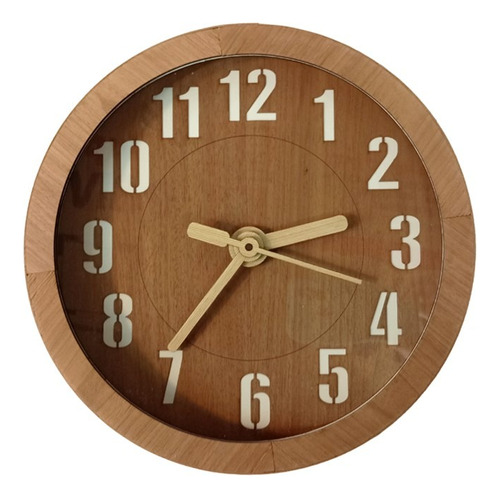 Reloj De Pared Tubo 48cm Madera Natural G2