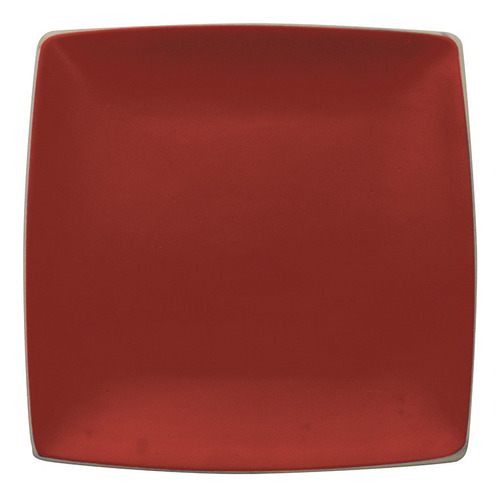 Plato De Postre Cuadrado 22x22cm Rojo