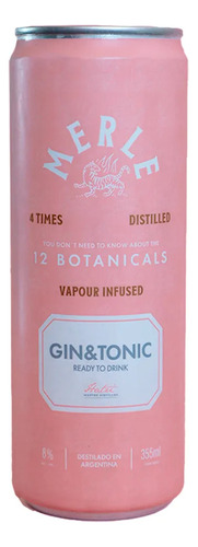 Lata Gin Tonic Merle Pink Premium 355ml Ready To Drink
