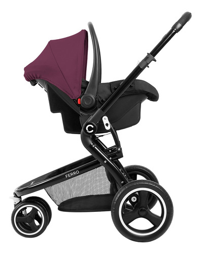 Coche Ferro 3 En 1 Accesorios Mora Color Rosa Oscuro Color Del Chasis Negro