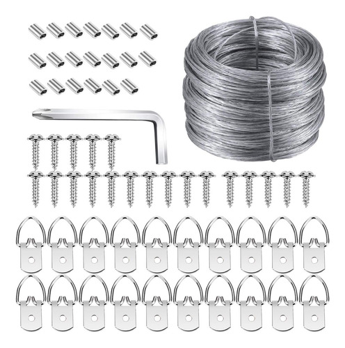 Kit Colgar Cuadros, Colgadores D Tornillos, Cable Colga...