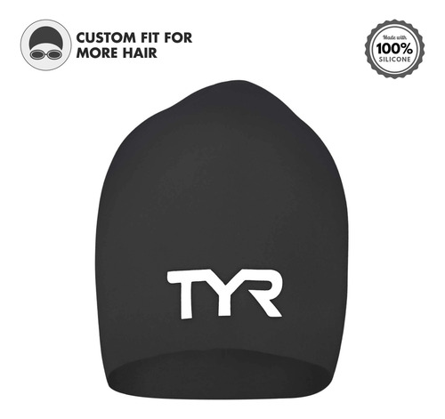 Gorro De Baño Tyr De Pelo Largo Sin Arrugas, De Silicona, Co