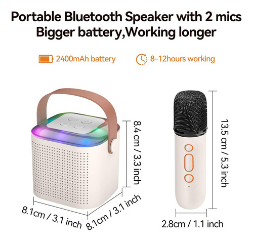 De Karaoke Con 2 Micrófonos Inalámbricos, Máquina De