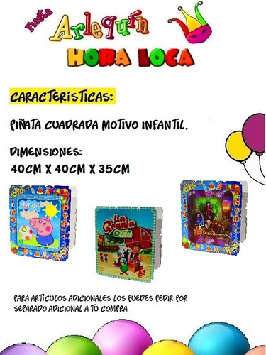 Piñata De Videojugos Sencilla Cuadrada Infantil Fiesta 