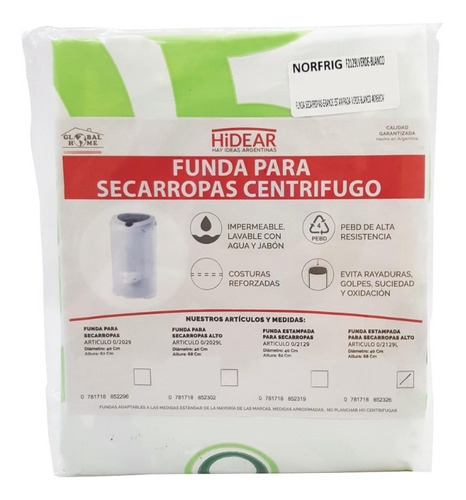 Funda Impermeable Secarropas Centrifugo Estampada 40x68 Cm