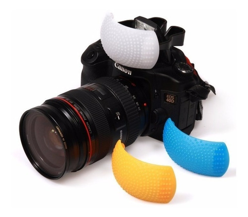 Difusor Flash Dslr 3 Cores Universal P/ Canon Nikon Pentax