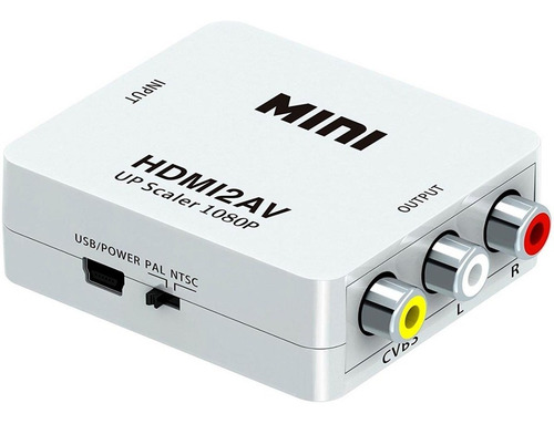 Imagen 2 de 5 de Adaptador Convertidor Hdmi A Rca (audio+video) Av Ntsc 1080p