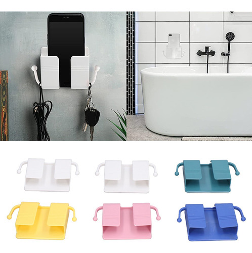 Caja Autoadhesiva Soporte Teléfono Del Soporte De Pared 6pcs
