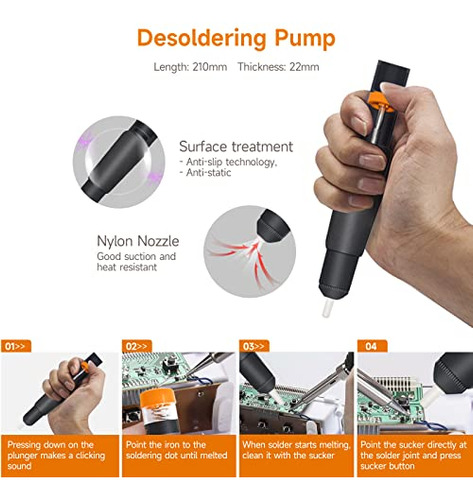 Kit De Soldador, Soldador Electrónico De 60w Temperatu...